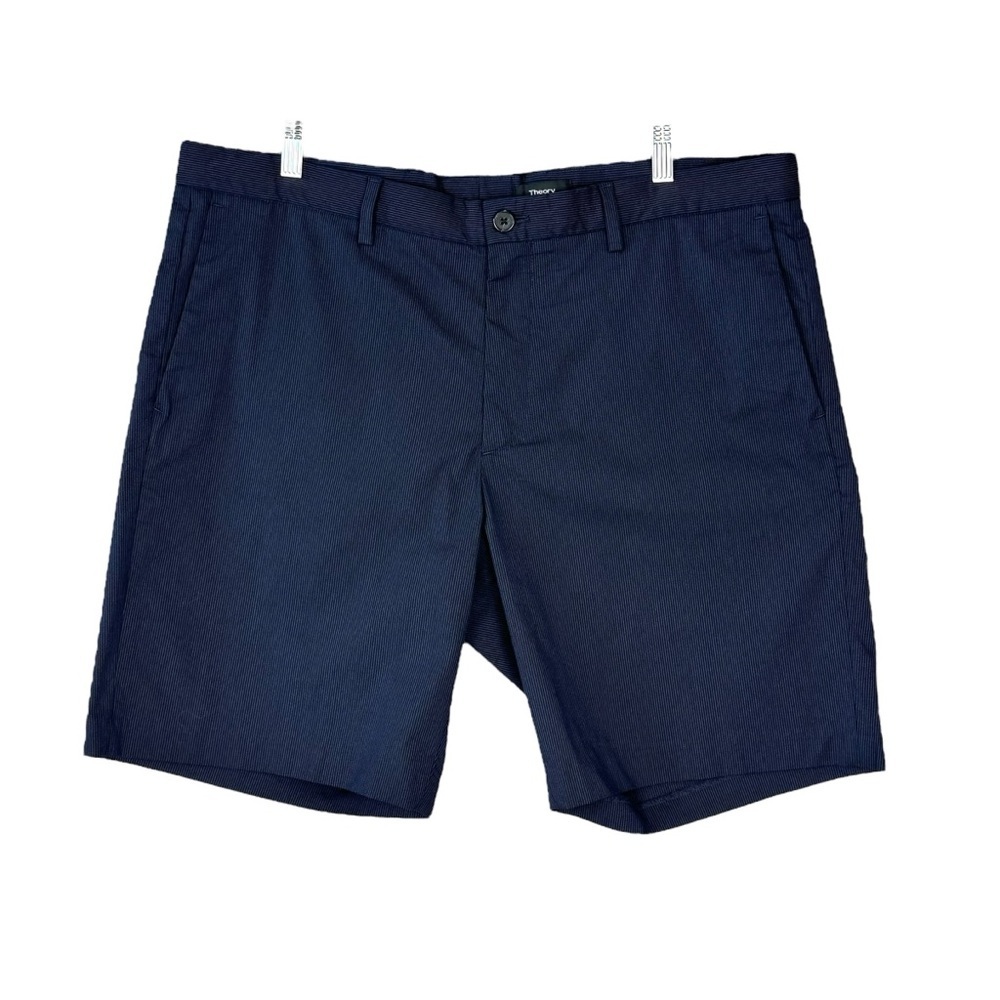 Theory Zaine Shorts Men’s 38 Blue Chino Stretch Golf 9” Inseam Cotton Blend